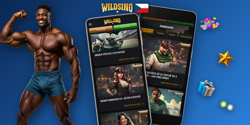 Přehled tří etap uvítacího balíčku Wildsino s ikonami mincí a free spinů